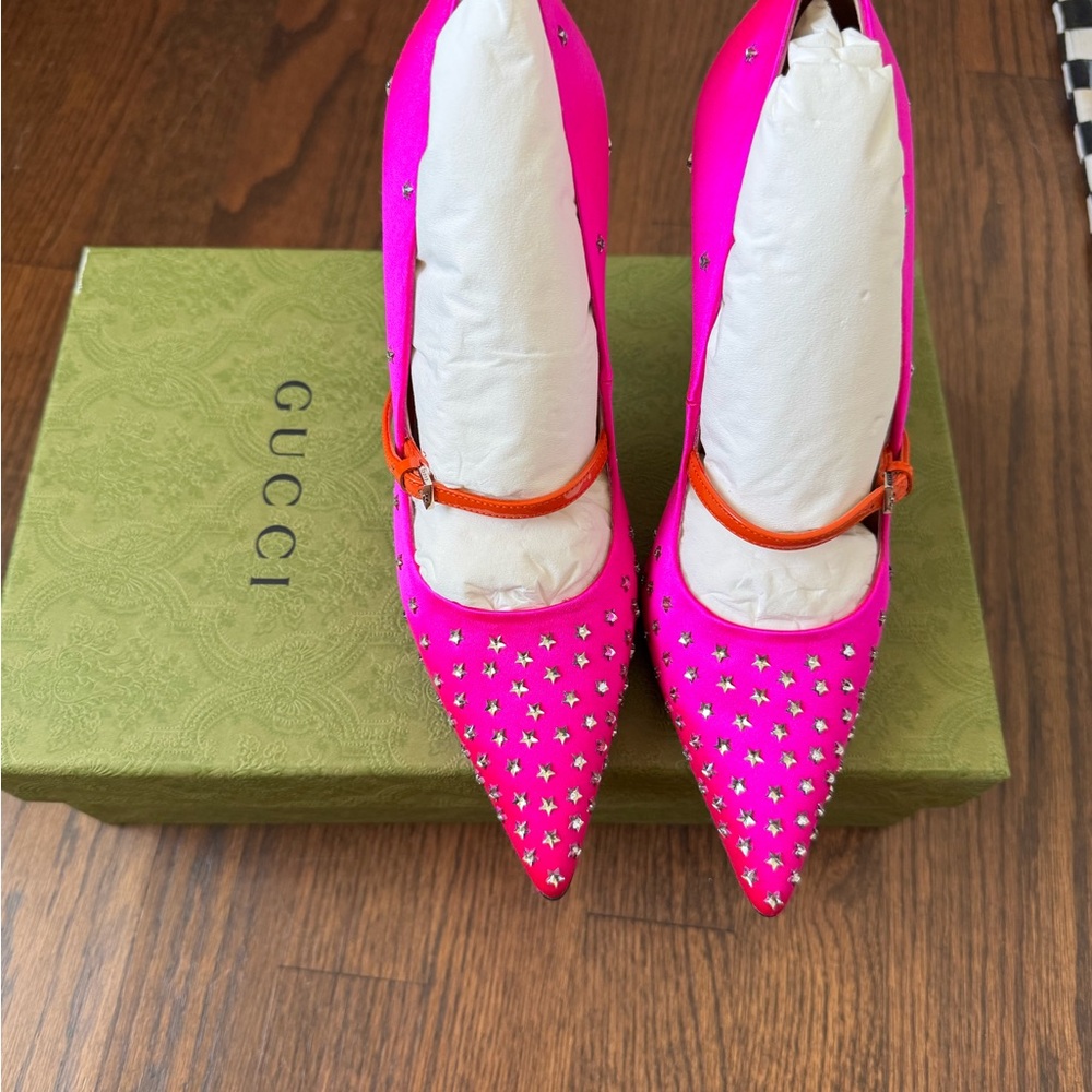Gucci Star Studded Crystal Heels